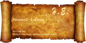 Hevesi Edina névjegykártya